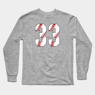 Baseball Number 33 #33 Baseball Shirt Jersey Favorite Player Biggest Fan Long Sleeve T-Shirt